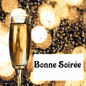 Gif animé bonne soirée champagne